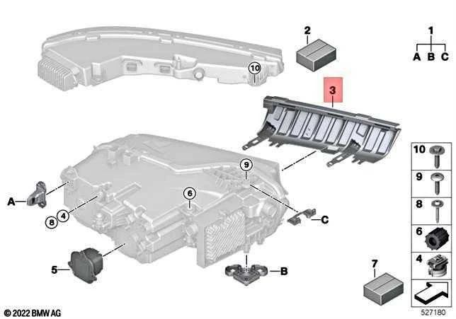 Bmw Xm G09 Dešinė Žemutinė Galinė Šviesa Laikiklis Originalus 63115A411E4
