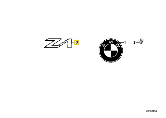Bmw Z1 Roadster Emblema 07 1988 06 1991 Originalus 51142290765
