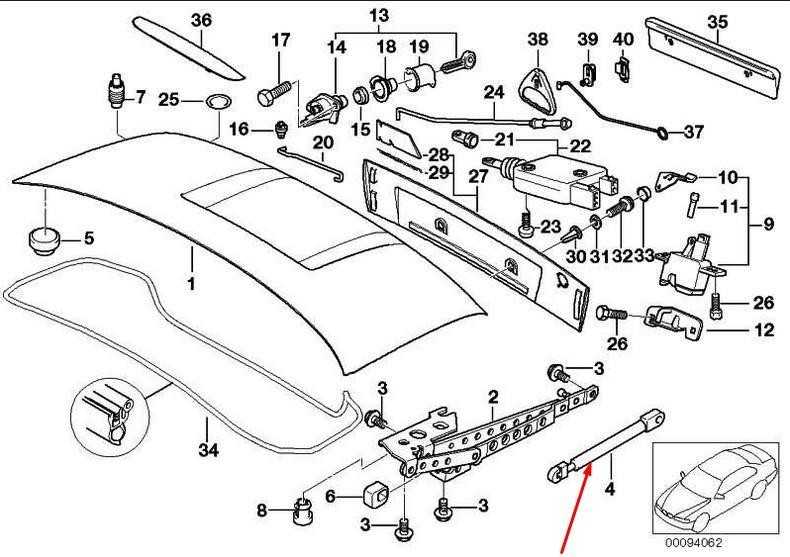 BMW Z3 E36 12 1994 06 2002 Gasdruckfeder Originalus 51248399087