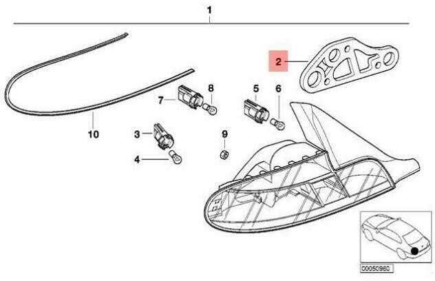 BMW Z3 E36 Galinės Šoninės Žibintų Dichtung Originalus 63218386162