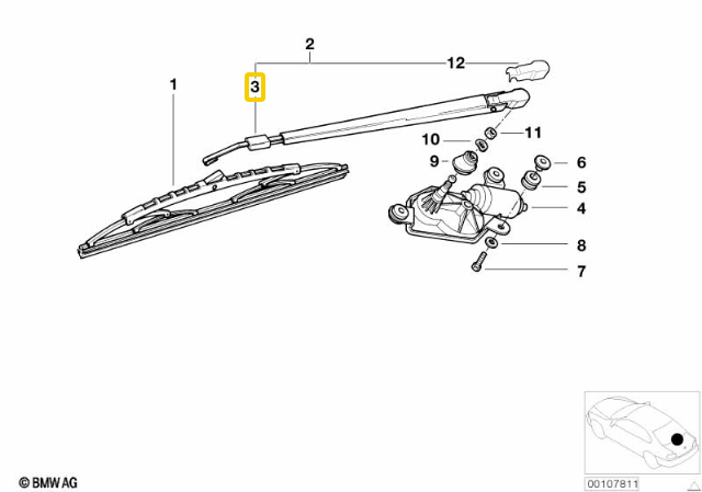 BMW Z3 E36 Galinis Stiklo Valymo Purkštukas Originalus 61688410000