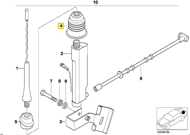 Bmw Z3 E36 Trumpetas Stiklinės Antenos Grometas Originalus 65218411561