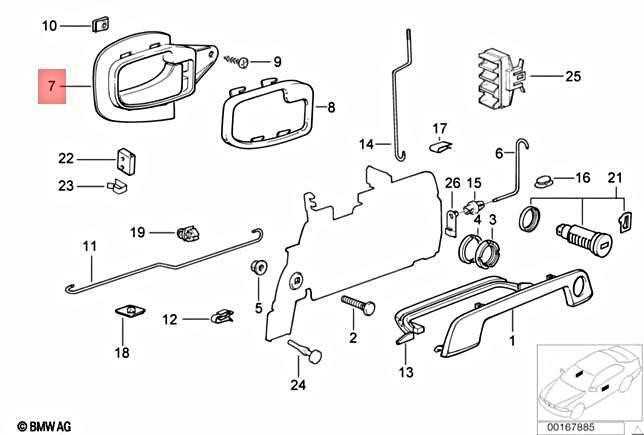 BMW Z3 E36 Vidinė Dešinioji Durų Rankena Originalus 51218407532