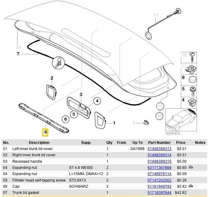 BMW Z3 M Z3 1.8 1.9 2.5 2.8 2.8 M3.2 Dangčio centras 51478398919 Originali