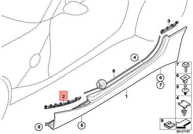 Bmw Z4 E85 E86 Aufnahme Abdeckung Schweller l Originalus 51717034025
