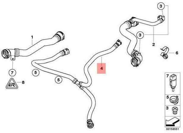 BMW Z4 E85 Radiatorio Aušinimo Šlaunelis Originalus 17127541077