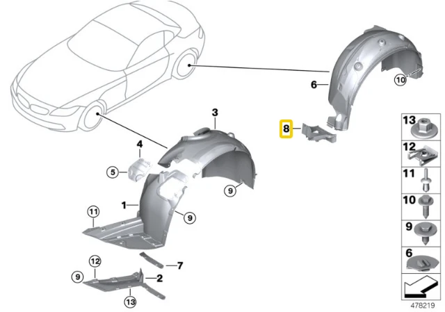 BMW Z4 E89 Galinis Kairysis Apsaugos Lipas Originalus 51717209817