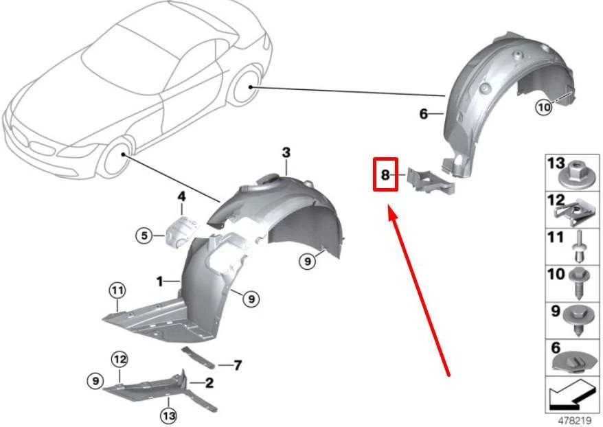 BMW Z4 E89 Galinis Kairysis Apsaugos Lipas Originalus 51717209817