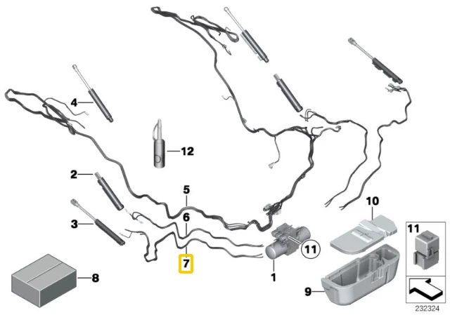 BMW Z4 E89 Kairysis Hidraulinis Šlaunis Originalus 54377223329