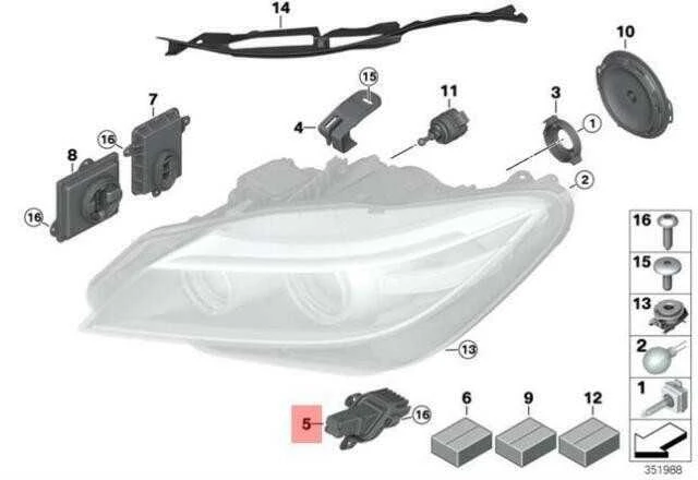 BMW Z4 Roadster E89 Z4 18 20 23i 28i 30i LED modulių rinkinys Originalus 63117348935
