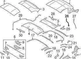 BMW Z4 Roadster E89 Z4 18i 20i Mikrojungiklio stogo korpusas dešinėje 54377227398 Originalus