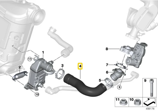 Bmw Žemas Slėgis Egr Šlaunis F40 F48 F39 Originalus 11718576812