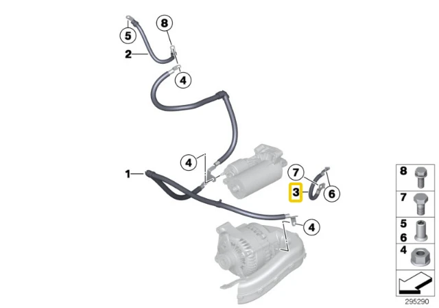 Bmw Žemės Kabelis F20 F21 F30 F31 F32 F33 F34 F36 Originalus 12427621168