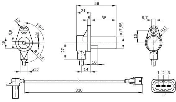 BOSCH alkūninio veleno jutiklis 0261210248 98660611203