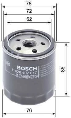 BOSCH alyvos filtras F026407017