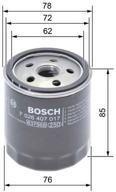 BOSCH alyvos filtras F026407017
