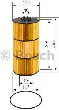 Bosch Alyvos Filtras Mercedes Benz Actros Antos Arocs 1842 2042 2542 2642 3342 A642170 A642171 A642172 A642173