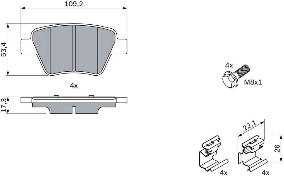 Bosch BP1338 Galiniai stabdžių trinkelės – ECE R90, mažai dulkių