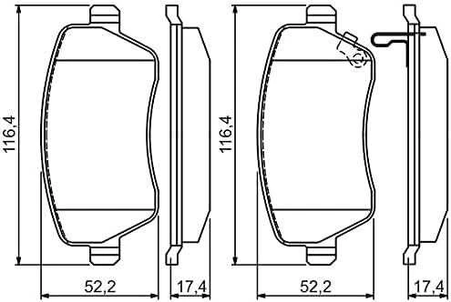 "Bosch" BP1494 stabdžių trinkelės - priekinė ašis - sertifikuota pagal ECE-R90 - 1 komplektas su 4 trinkelėmis