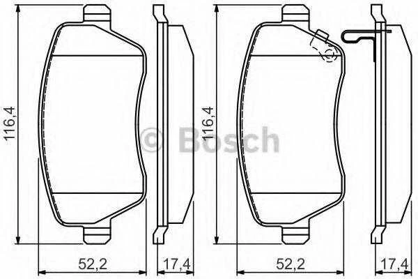 "Bosch" BP1494 stabdžių trinkelės - priekinė ašis - sertifikuota pagal ECE-R90 - 1 komplektas su 4 trinkelėmis