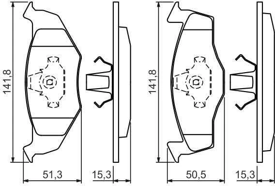 "Bosch" BP218 priekinių stabdžių trinkelių rinkinys, mažo triukšmo, ECE R90, be vario, 4 trinkelės