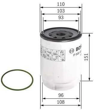 BOSCH degalų filtras F026402039 0261155613
