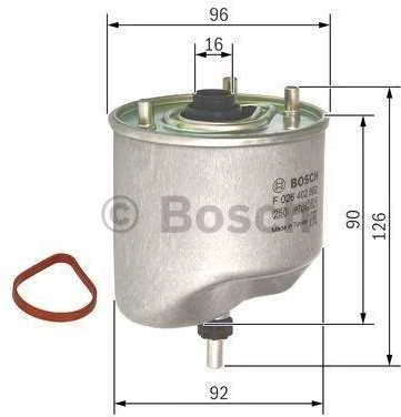BOSCH degalų filtras F026402862 9672320980