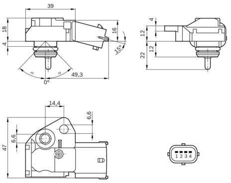 BOSCH degalų slėgio jutiklis 0261230110 8699449