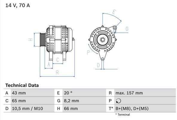 BOSCH generatoriaus 0986038740 028903119F