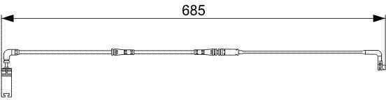 BOSCH įspėjamasis kontaktas, stabdžių trinkelių nusidėvėjimas 1987473003 34356776422