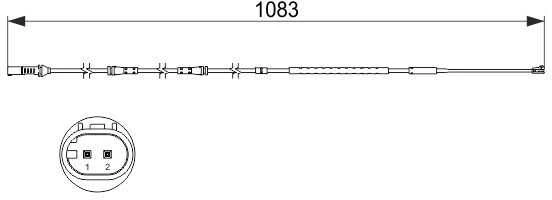 BOSCH įspėjamasis kontaktas, stabdžių trinkelių nusidėvėjimas 1987473500 4G0615121C