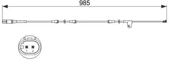 BOSCH įspėjamasis kontaktas, stabdžių trinkelių nusidėvėjimas 1987473520 34356792567