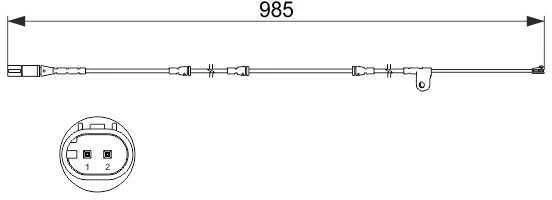 BOSCH įspėjamasis kontaktas, stabdžių trinkelių nusidėvėjimas 1987473520 34356792567