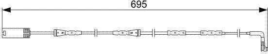 BOSCH įspėjamųjų kontaktų rinkinys, stabdžių trinkelių nusidėvėjimas 1987473050 34356792561