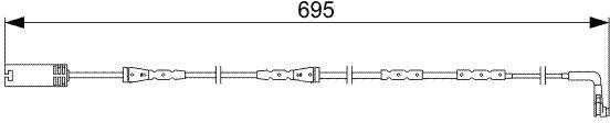 BOSCH įspėjamųjų kontaktų rinkinys, stabdžių trinkelių nusidėvėjimas 1987473050 34356792561
