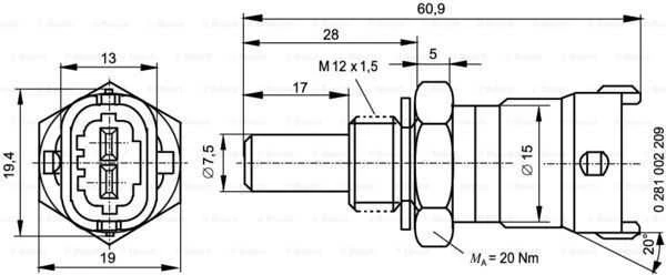 Bosch Jutiklis Aušinimo Skysčio Temperatūros Alfa Romeo 145 146 156 Fiat Ducato IVECO Daily 7701035040 7701035041 7701035042