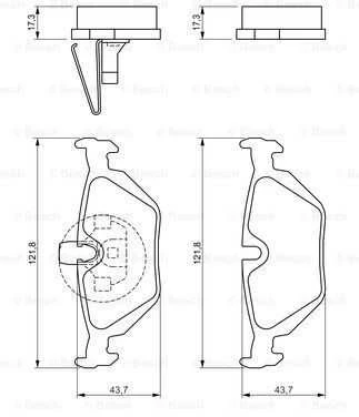 BOSCH Kawe neapibrėžtas stabdžių trinkelių rinkinys 0986424484 34211158562