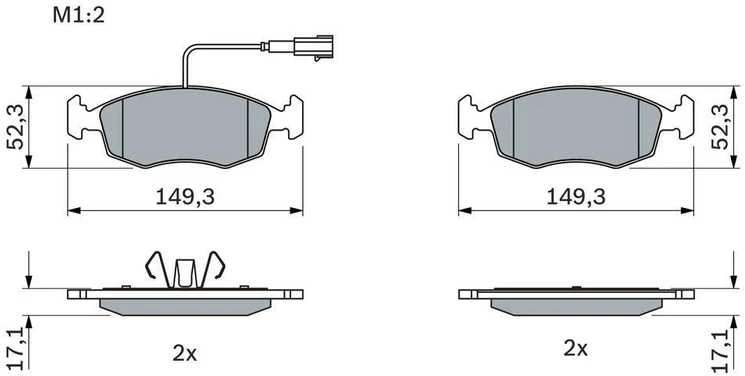 Bosch Keraminės Stabdžių Plokštės Komplektas Fiat 500 500 C Punto Punto Evo 71743868 71743867