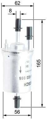 Bosch Kuro filtras AUDI A3 A6 SEAT Ibiza Leon SKODA Fabia Octavia 1.2 1.4 1.6 1595 1598 3.2 V6 6Q0 121 401 6Q0 121 402