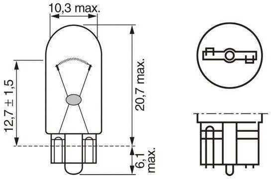 BOSCH Lemputė, parkavimo / gabaritinė lemputė 1987302286 161949111