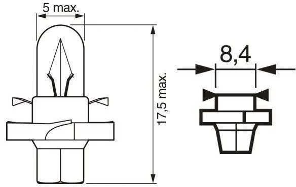 BOSCH lemputė, prietaisų apšvietimas 1987302236 2352MFX6