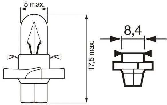 BOSCH lemputė, prietaisų apšvietimas 1987302236 2352MFX6