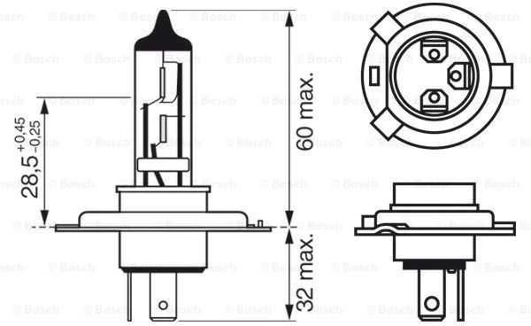 BOSCH lemputė, prožektorius 1987302041 01V409057