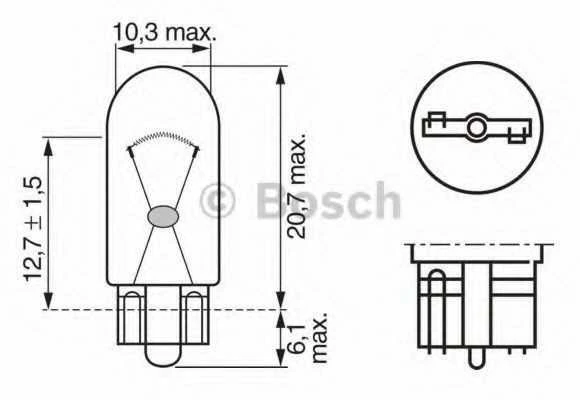BOSCH lemputė, valstybinio numerio ženklo apšvietimas 1987302217 07119978372