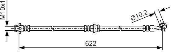 Bosch Nissan Qashqai Ii Stabdžių Žarna NISSAN Qashqai J11 1.5 1.6 1.7 dCi 1461 1598 1749