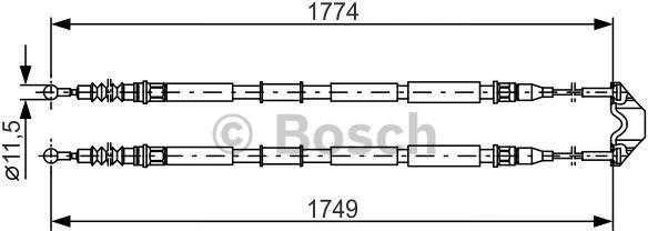 BOSCH rankinio stabdžio trosas 1987477163 1J0609721AQ