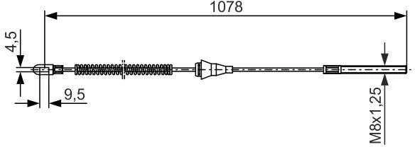 BOSCH rankinio stabdžio trosas 1987477310 1J0609721AQ