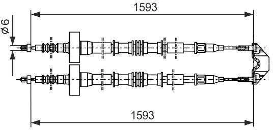 BOSCH rankinio stabdžio trosas 1987477527 24425108