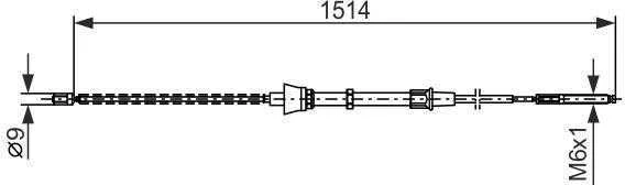 BOSCH rankinio stabdžio trosas 1987477695 1J0609721AQ