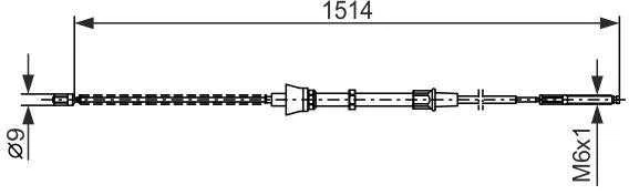 BOSCH rankinio stabdžio trosas 1987477695 1J0609721AQ